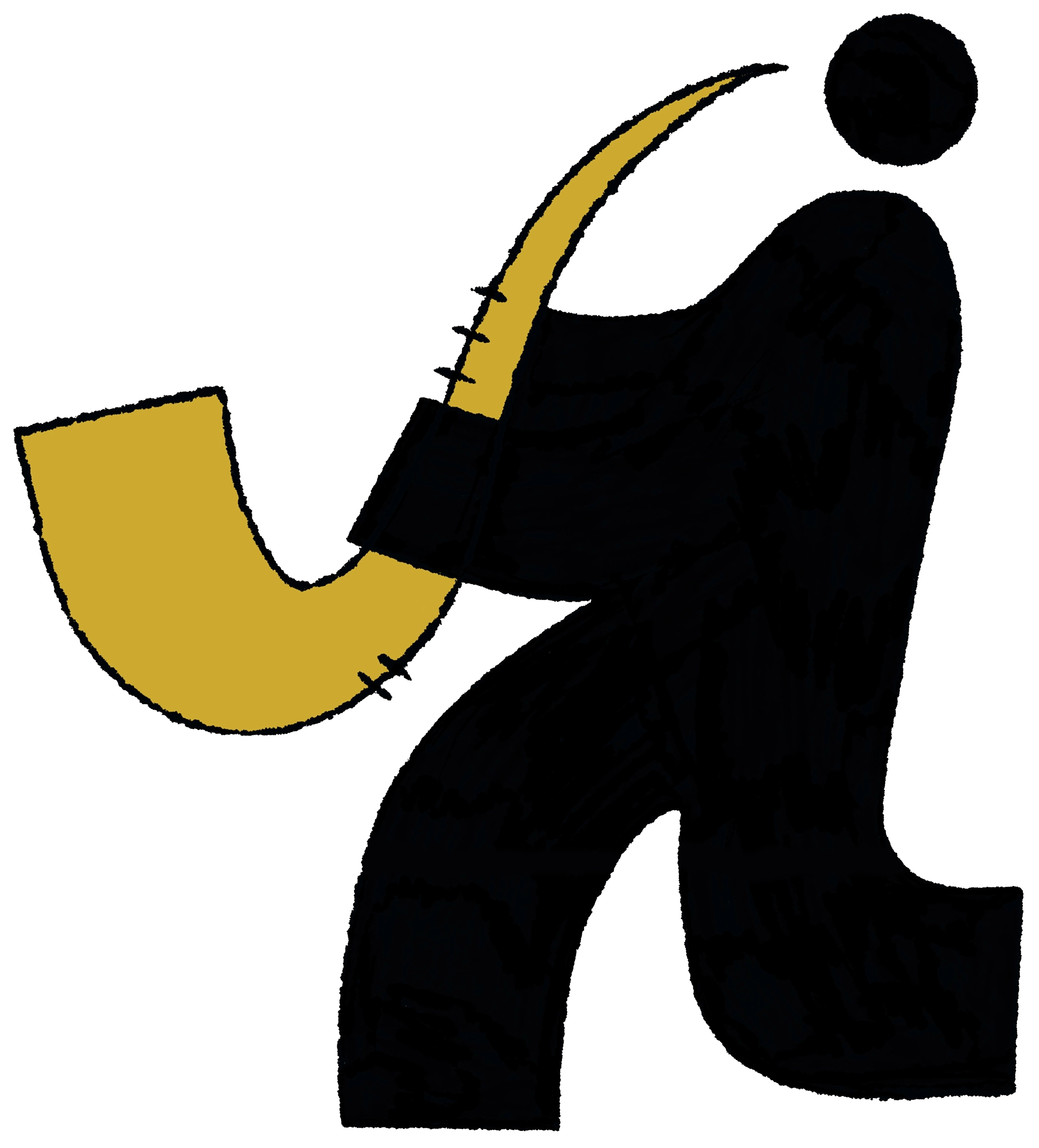 Illustration of a man playing saxophone